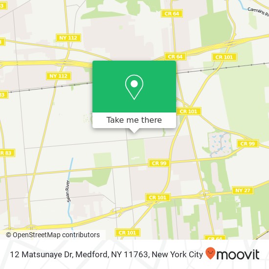Mapa de 12 Matsunaye Dr, Medford, NY 11763