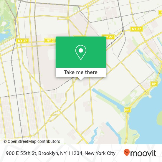 Mapa de 900 E 55th St, Brooklyn, NY 11234