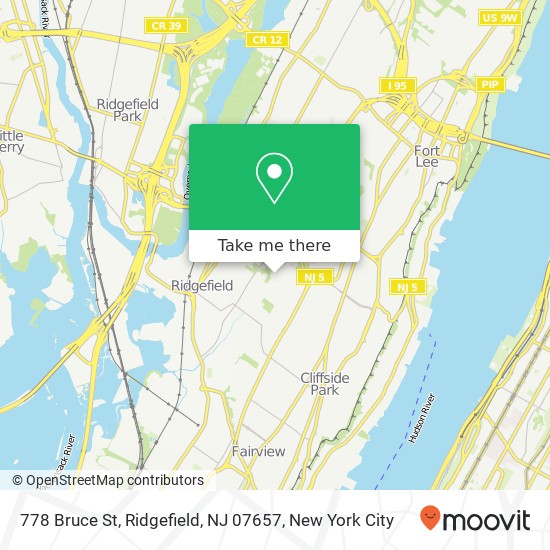Mapa de 778 Bruce St, Ridgefield, NJ 07657