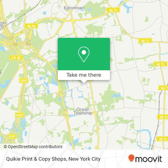 Mapa de Quikie Print & Copy Shops, 827 W Park Ave