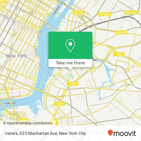Mapa de Irene's, 623 Manhattan Ave