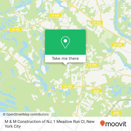 M & M Construction of NJ, 1 Meadow Run Ct map