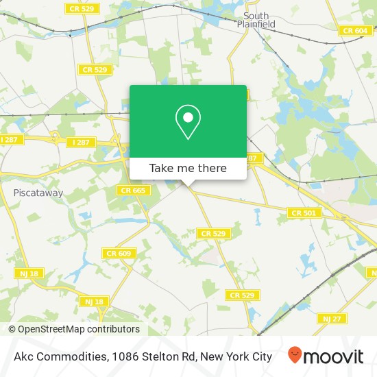 Akc Commodities, 1086 Stelton Rd map