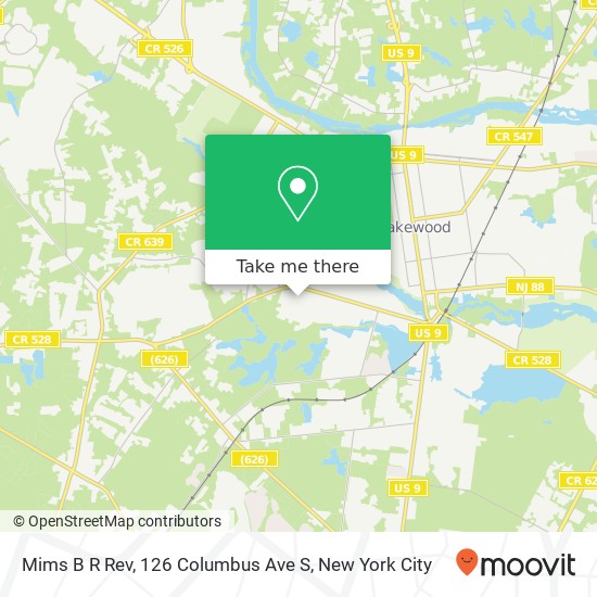 Mims B R Rev, 126 Columbus Ave S map