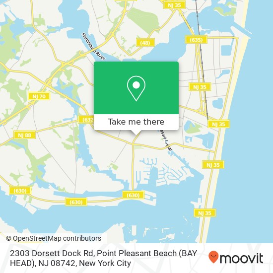 Mapa de 2303 Dorsett Dock Rd, Point Pleasant Beach (BAY HEAD), NJ 08742