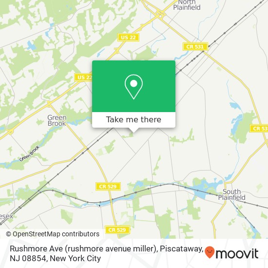 Mapa de Rushmore Ave (rushmore avenue miller), Piscataway, NJ 08854