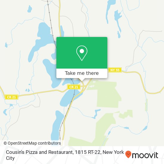 Mapa de Cousin's Pizza and Restaurant, 1815 RT-22