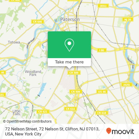 72 Nelson Street, 72 Nelson St, Clifton, NJ 07013, USA map