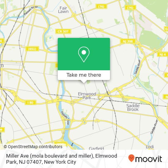 Miller Ave (mola boulevard and miller), Elmwood Park, NJ 07407 map