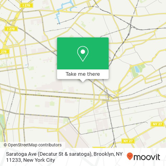 Mapa de Saratoga Ave (Decatur St & saratoga), Brooklyn, NY 11233