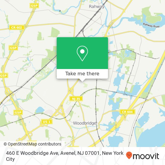 Mapa de 460 E Woodbridge Ave, Avenel, NJ 07001