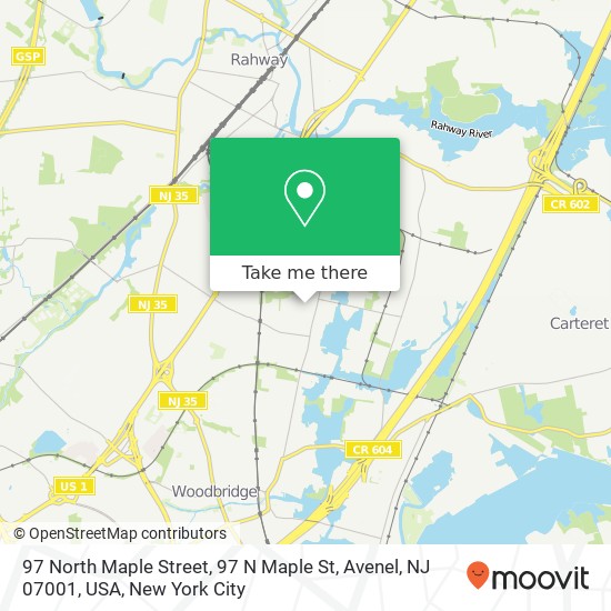 97 North Maple Street, 97 N Maple St, Avenel, NJ 07001, USA map