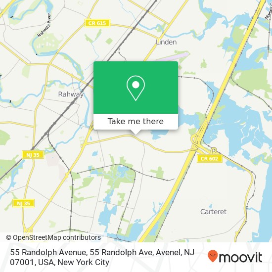 Mapa de 55 Randolph Avenue, 55 Randolph Ave, Avenel, NJ 07001, USA