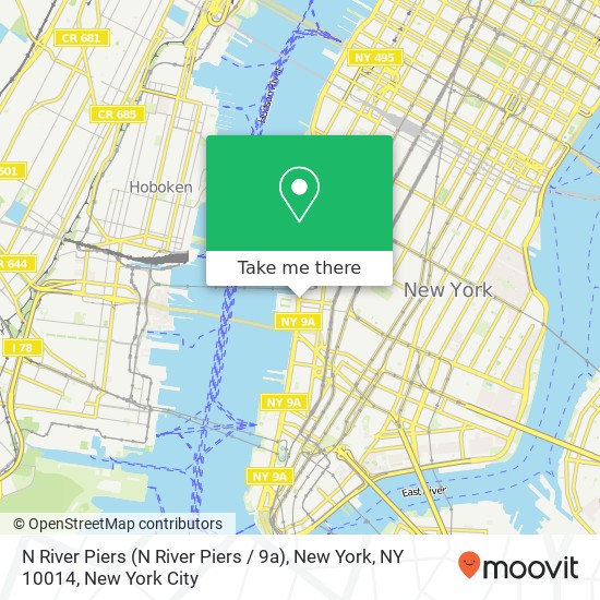 Mapa de N River Piers (N River Piers / 9a), New York, NY 10014