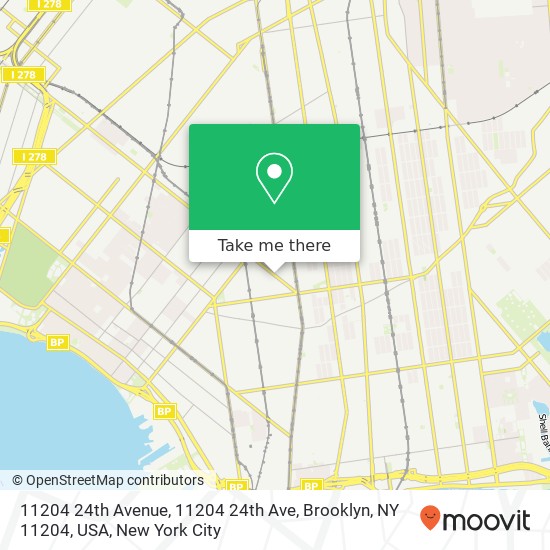 Mapa de 11204 24th Avenue, 11204 24th Ave, Brooklyn, NY 11204, USA