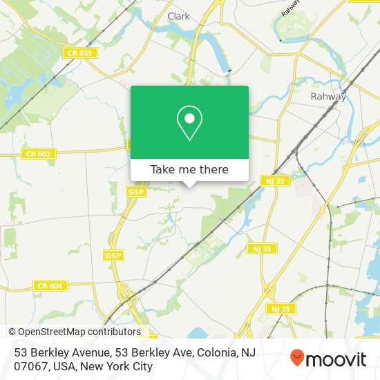 53 Berkley Avenue, 53 Berkley Ave, Colonia, NJ 07067, USA map