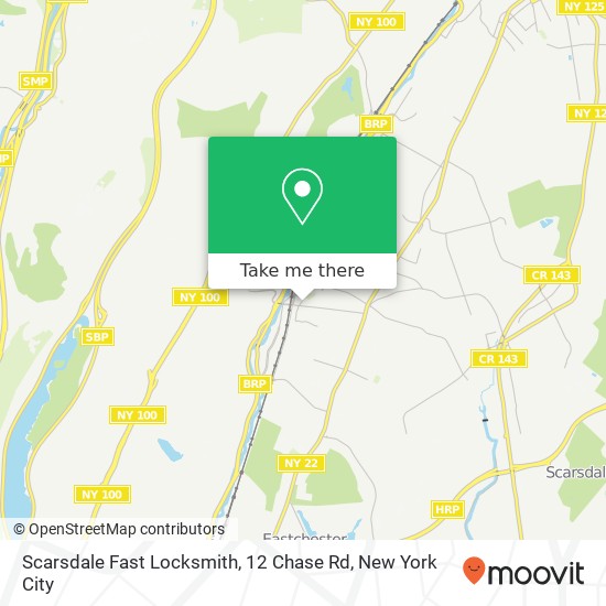 Mapa de Scarsdale Fast Locksmith, 12 Chase Rd