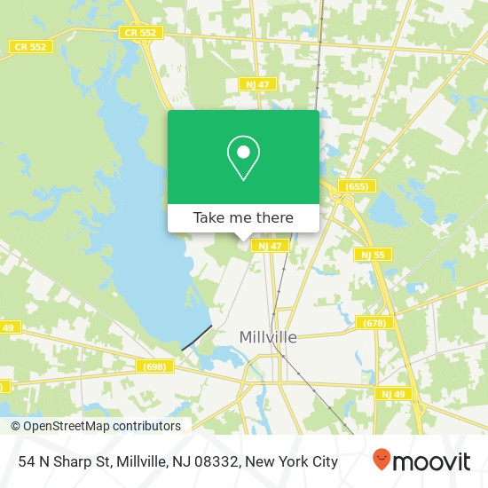 Mapa de 54 N Sharp St, Millville, NJ 08332
