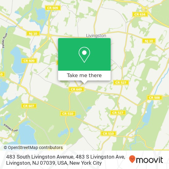 Mapa de 483 South Livingston Avenue, 483 S Livingston Ave, Livingston, NJ 07039, USA