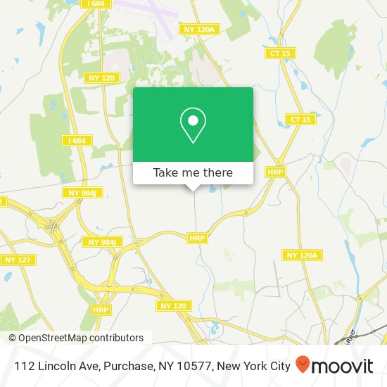 Mapa de 112 Lincoln Ave, Purchase, NY 10577