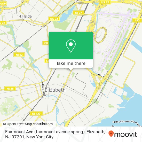 Mapa de Fairmount Ave (fairmount avenue spring), Elizabeth, NJ 07201