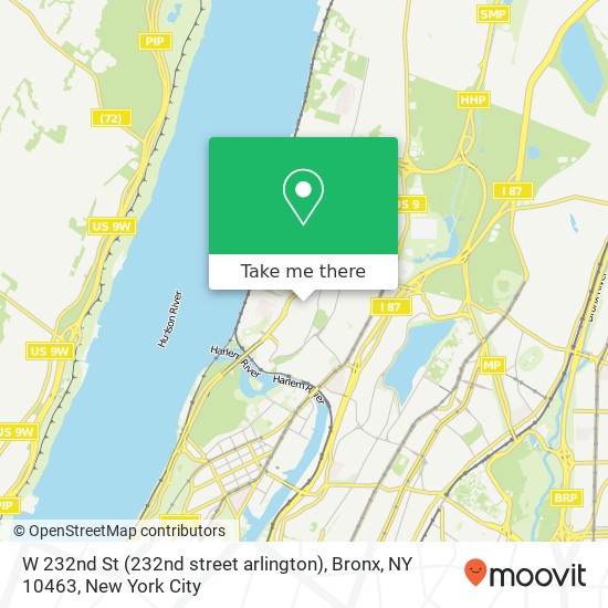 Mapa de W 232nd St (232nd street arlington), Bronx, NY 10463