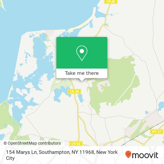 Mapa de 154 Marys Ln, Southampton, NY 11968