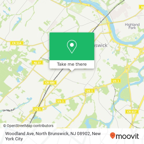 Mapa de Woodland Ave, North Brunswick, NJ 08902