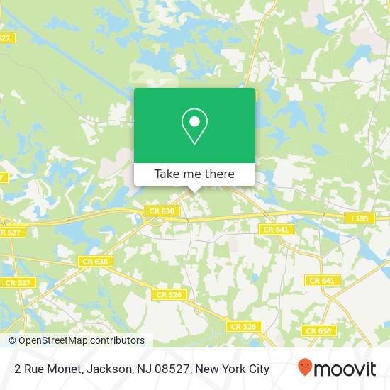 Mapa de 2 Rue Monet, Jackson, NJ 08527