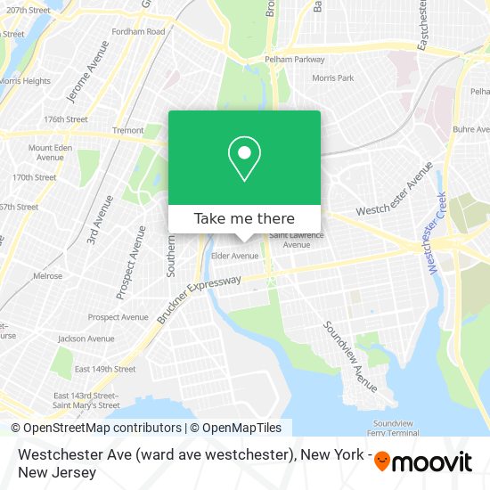 Mapa de Westchester Ave (ward ave westchester)