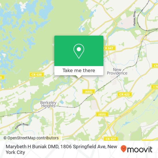 Marybeth H Buniak DMD, 1806 Springfield Ave map