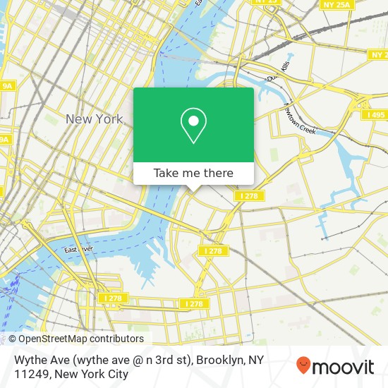 Mapa de Wythe Ave (wythe ave @ n 3rd st), Brooklyn, NY 11249