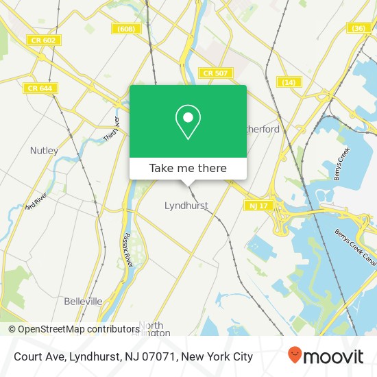Mapa de Court Ave, Lyndhurst, NJ 07071
