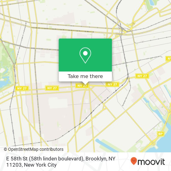 Mapa de E 58th St (58th linden boulevard), Brooklyn, NY 11203