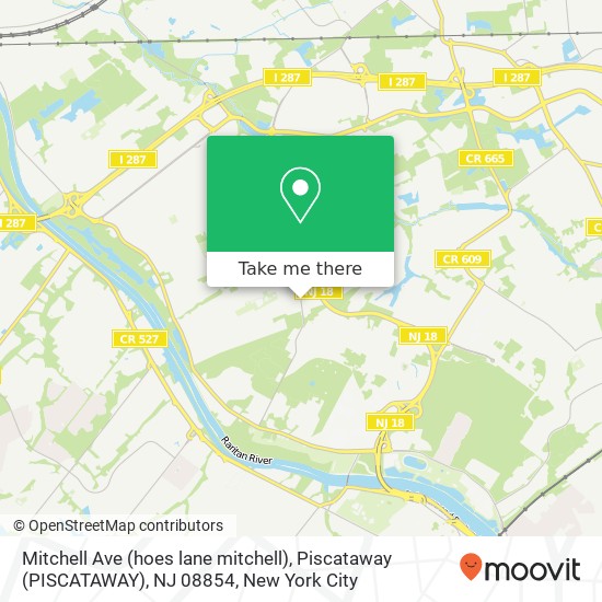 Mapa de Mitchell Ave (hoes lane mitchell), Piscataway (PISCATAWAY), NJ 08854