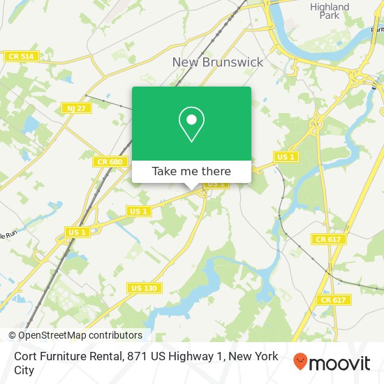 Mapa de Cort Furniture Rental, 871 US Highway 1