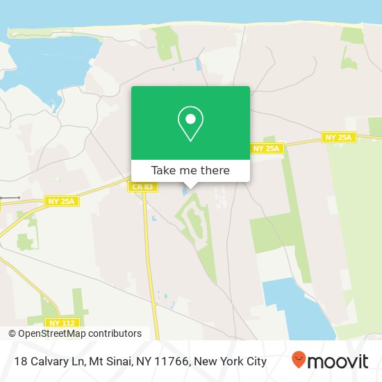 Mapa de 18 Calvary Ln, Mt Sinai, NY 11766