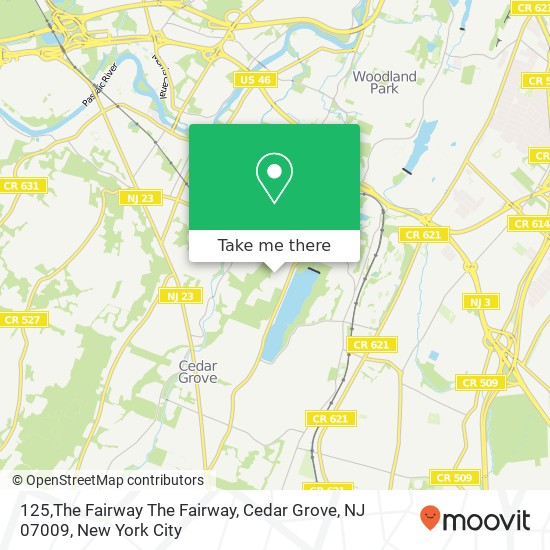 Mapa de 125,The Fairway The Fairway, Cedar Grove, NJ 07009