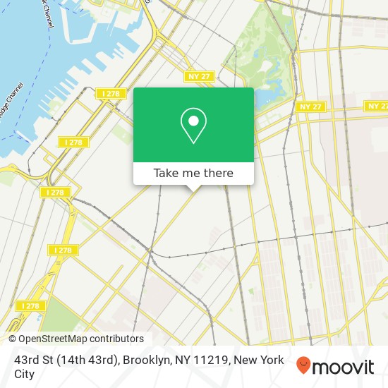 Mapa de 43rd St (14th 43rd), Brooklyn, NY 11219