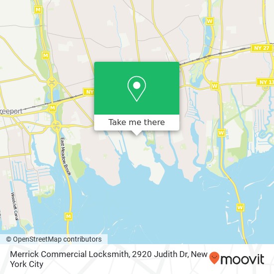 Mapa de Merrick Commercial Locksmith, 2920 Judith Dr