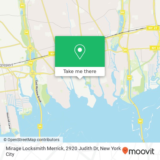 Mapa de Mirage Locksmith Merrick, 2920 Judith Dr