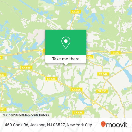 Mapa de 460 Cook Rd, Jackson, NJ 08527