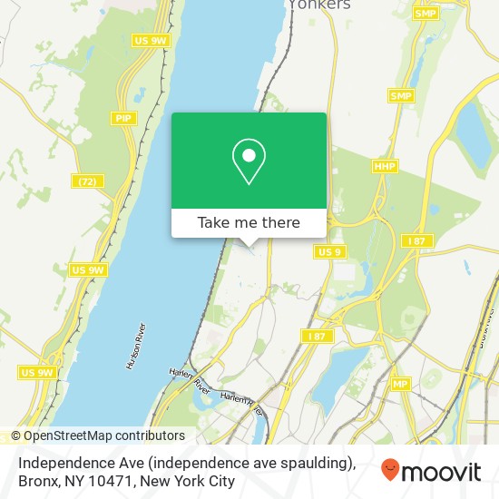 Mapa de Independence Ave (independence ave spaulding), Bronx, NY 10471