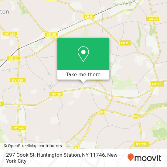 Mapa de 297 Cook St, Huntington Station, NY 11746
