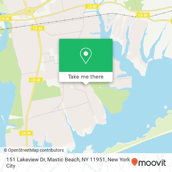 Mapa de 151 Lakeview Dr, Mastic Beach, NY 11951
