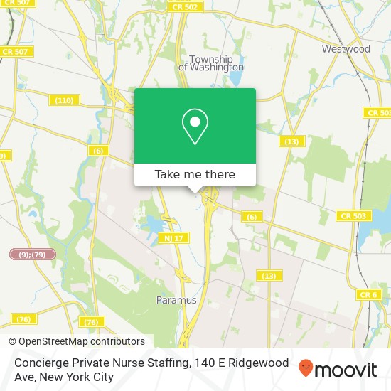 Concierge Private Nurse Staffing, 140 E Ridgewood Ave map