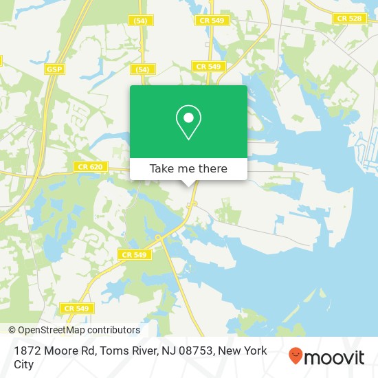 Mapa de 1872 Moore Rd, Toms River, NJ 08753