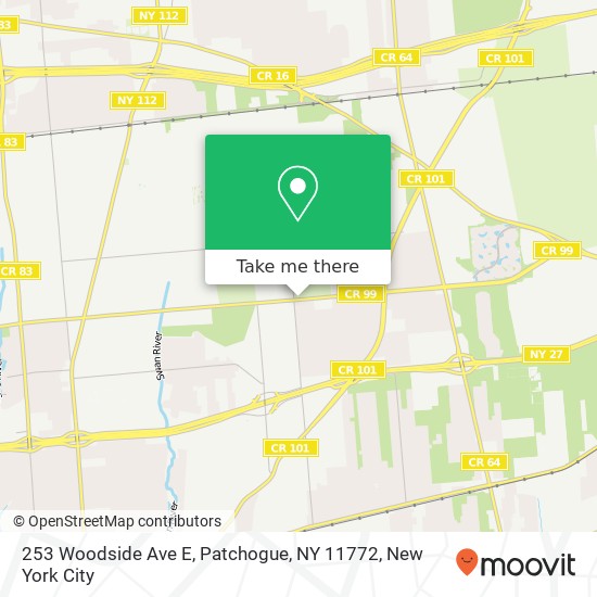 Mapa de 253 Woodside Ave E, Patchogue, NY 11772
