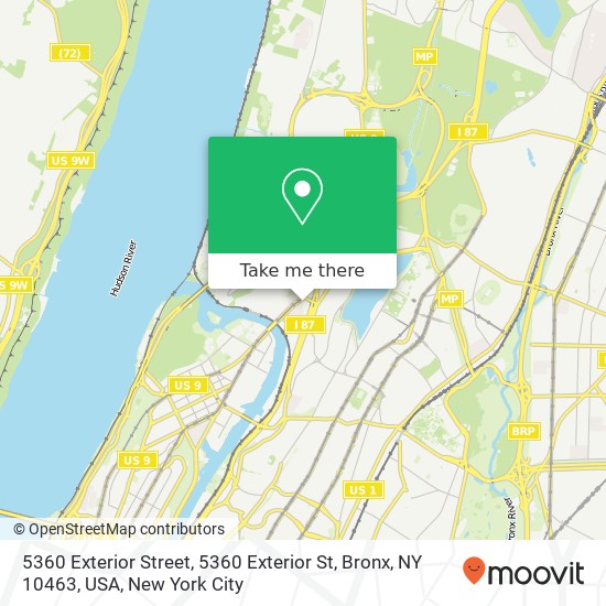 Mapa de 5360 Exterior Street, 5360 Exterior St, Bronx, NY 10463, USA