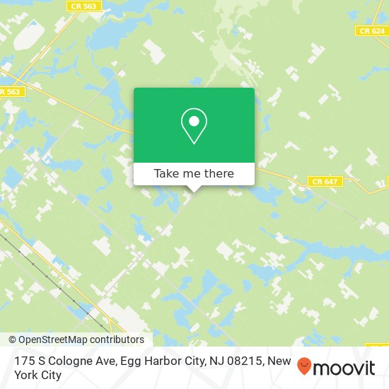 Mapa de 175 S Cologne Ave, Egg Harbor City, NJ 08215